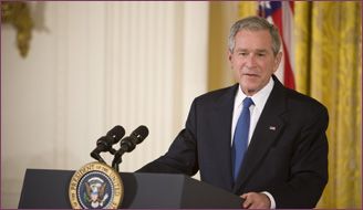 President Bush speaking at the 45th annual observance of National small business week , recognizing the nation’s most outstanding entrepreneurs.